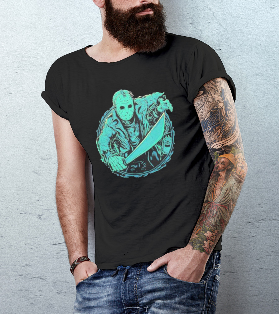 Crystal Lake Slasher Jason Masked Machete Horror T-Shirt