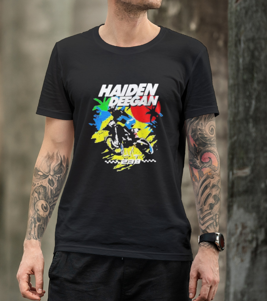 Haiden Deegan 38 Colorful Motocross Art With Sun And Palm Elements T-Shirt