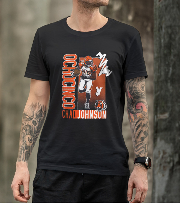 Ochocinco Chad Johnson Cincinnati Bengals Caricature T-Shirt
