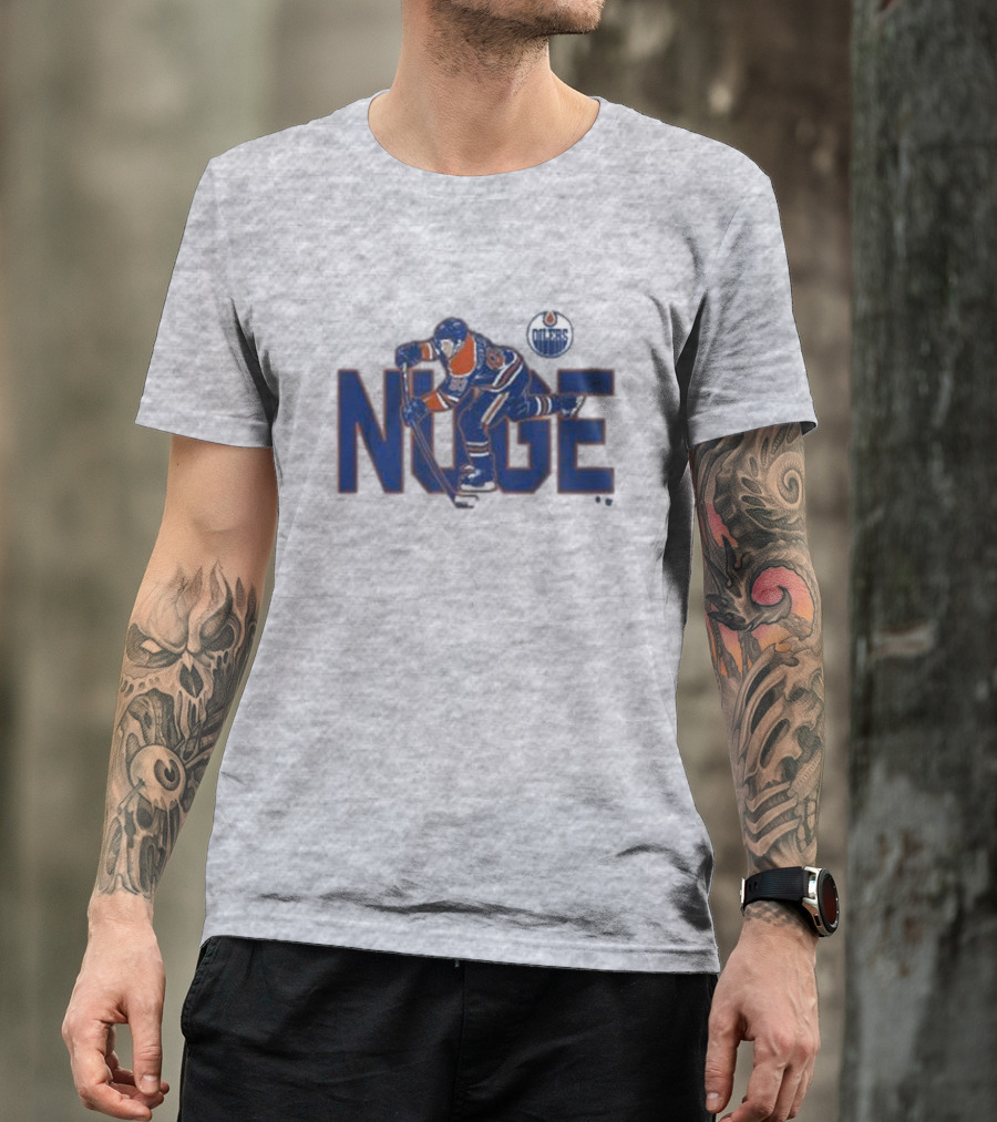 Ryan Nugent-Hopkins Edmonton Oilers NUGE Hockey Player Action T-Shirt