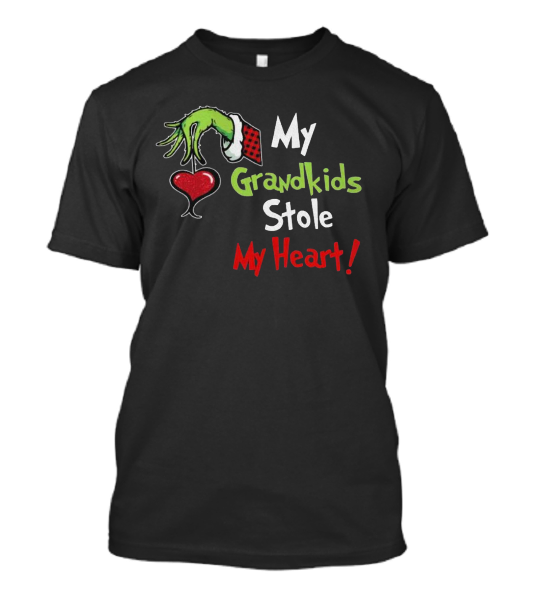 My Grandkids Stole My Heart Grinch Green Monster Christmas T-Shirt