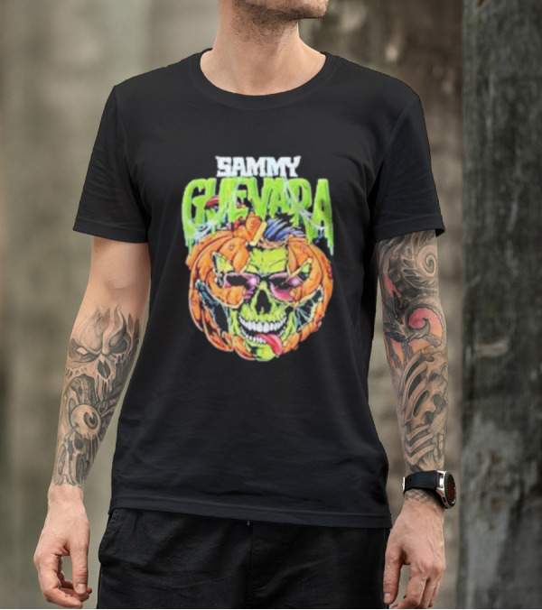 Sammy Guevara Goosebumps Halloween Pumpkin Skull T-Shirt
