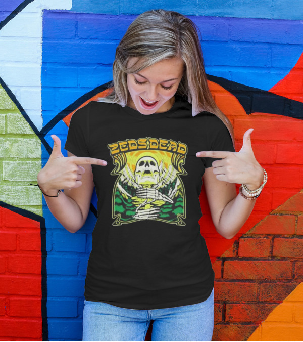 Zeds Dead Skull Rizing With Mountain And Sunset T-Shirt