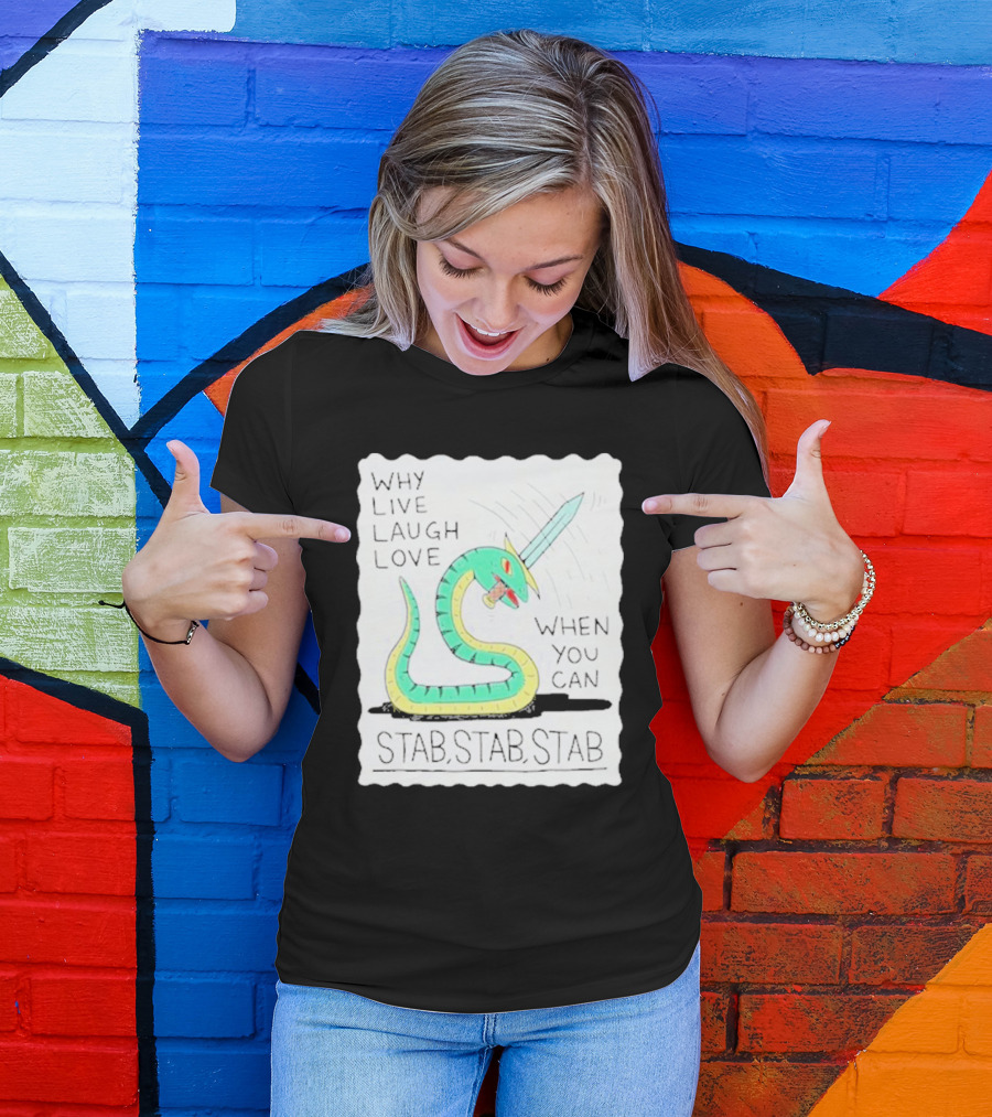 Why Live Laugh Love When You Can Stab Stab Stab Snake With Sword T-Shirt