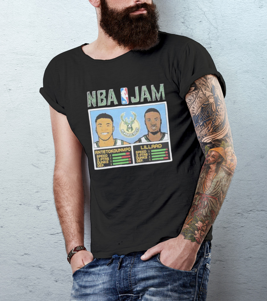 NBA Jam Milwaukee Bucks Antetokounmpo Lillard T-Shirt