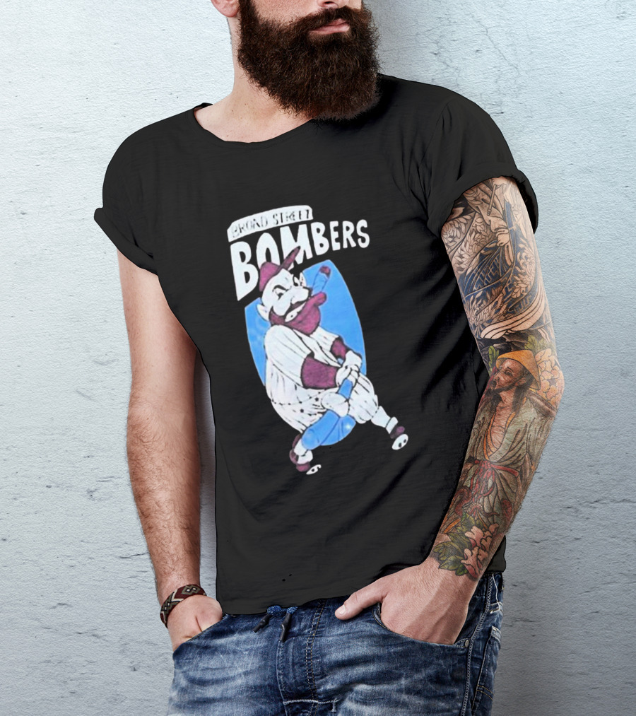 Broad Street Bombers Cartoon Baseball Character T-Shirt