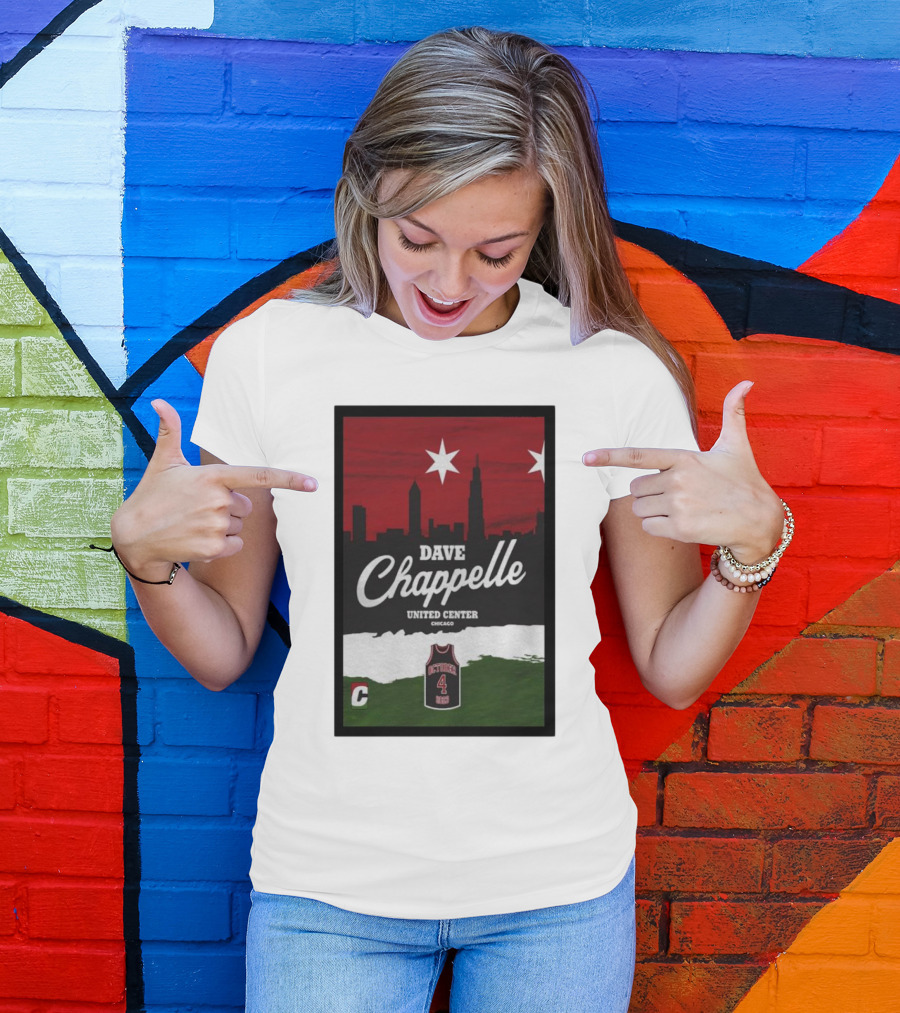 Dave Chappelle United Center Chicago October 4 Basketball Skyline T-Shirt