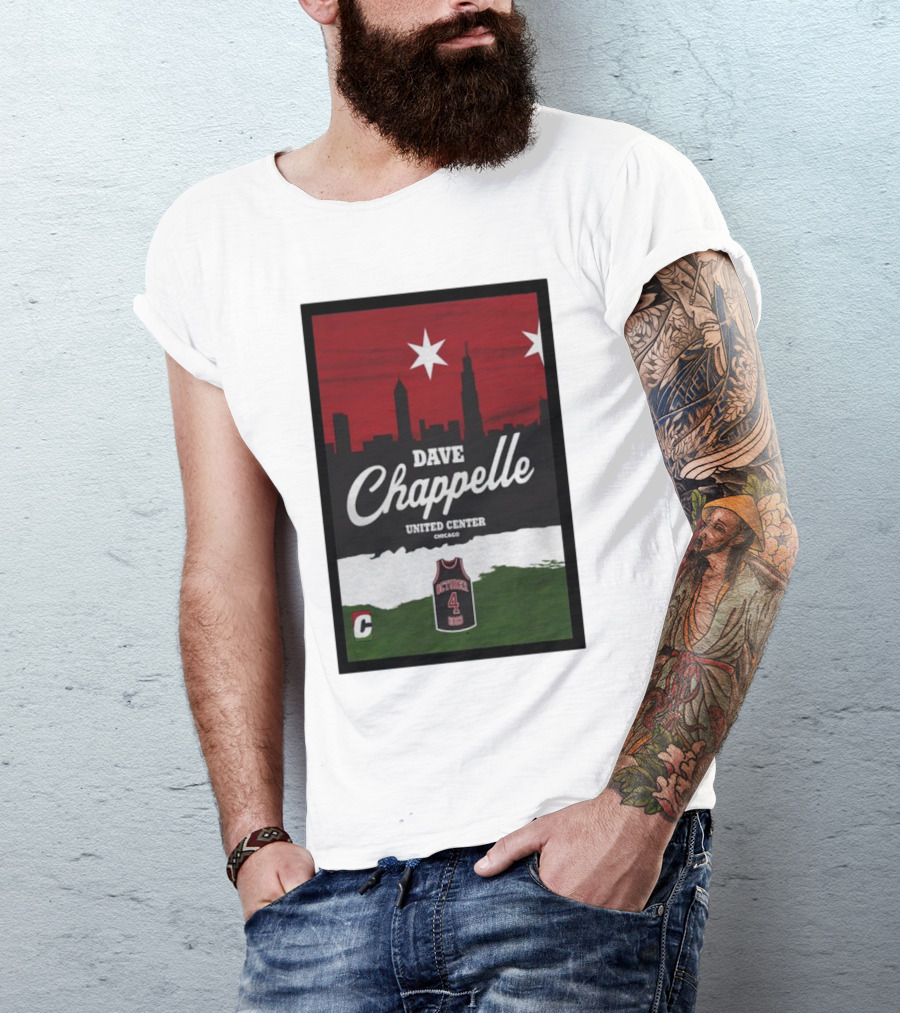 Dave Chappelle United Center Chicago October 4 Basketball Skyline T-Shirt