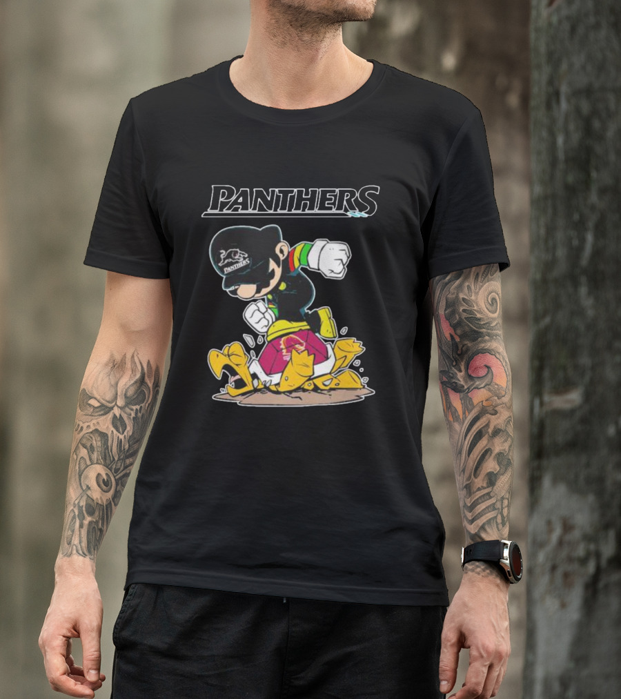 Panthers Mario Crushing Broncos Turtle Mashup T-Shirt
