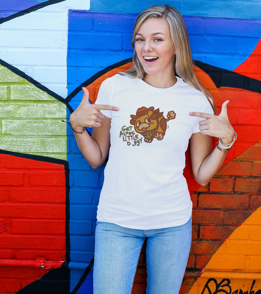 Get Along Little Doggy Cowboy Style Cartoon T-Shirt