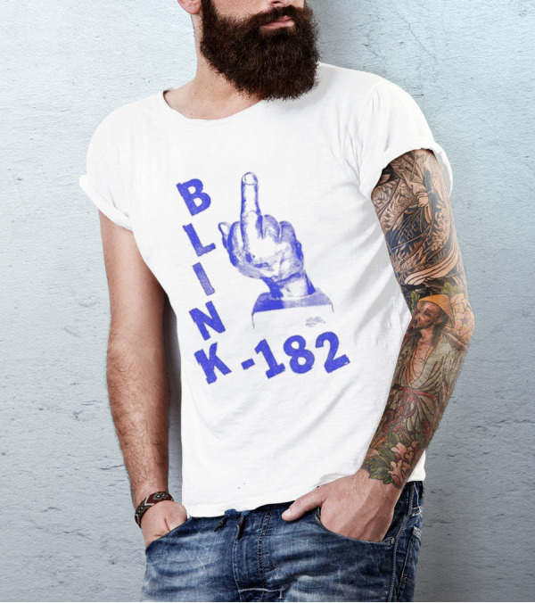 Blink 182 Blue Middle Finger T-Shirt