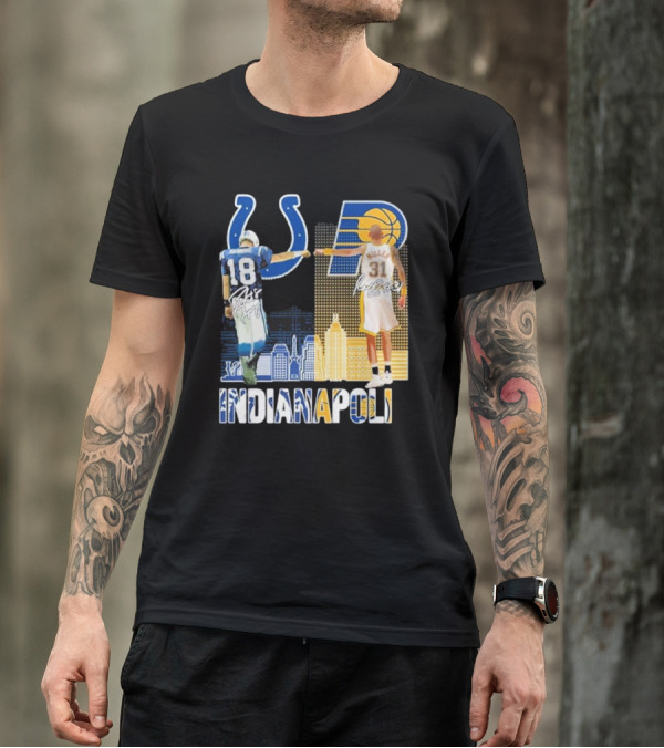 Indianapolis Colts Indiana Pacers Legends Fist Bump T-Shirt