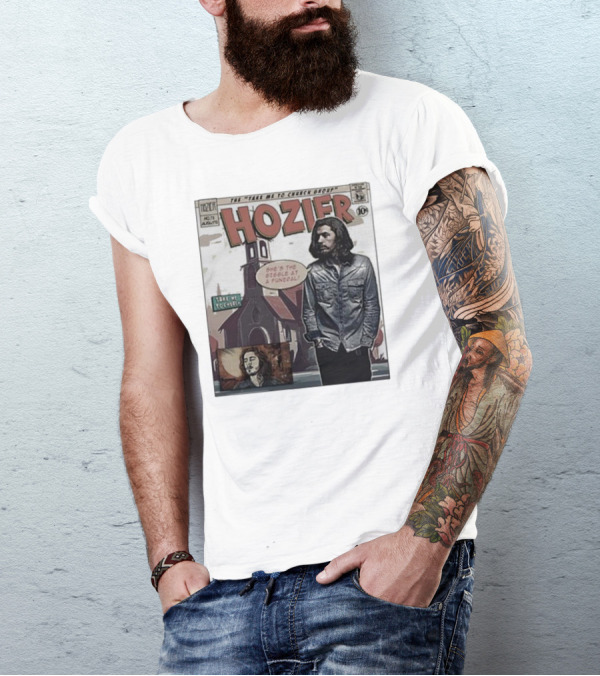 Hozier Comic Style Art She's The Giggle At A Funeral Take Me To Church T-Shirt
