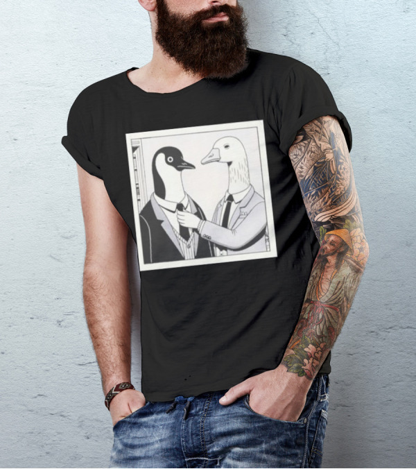 Gentlemen Duck And Penguin In Suits T-Shirt