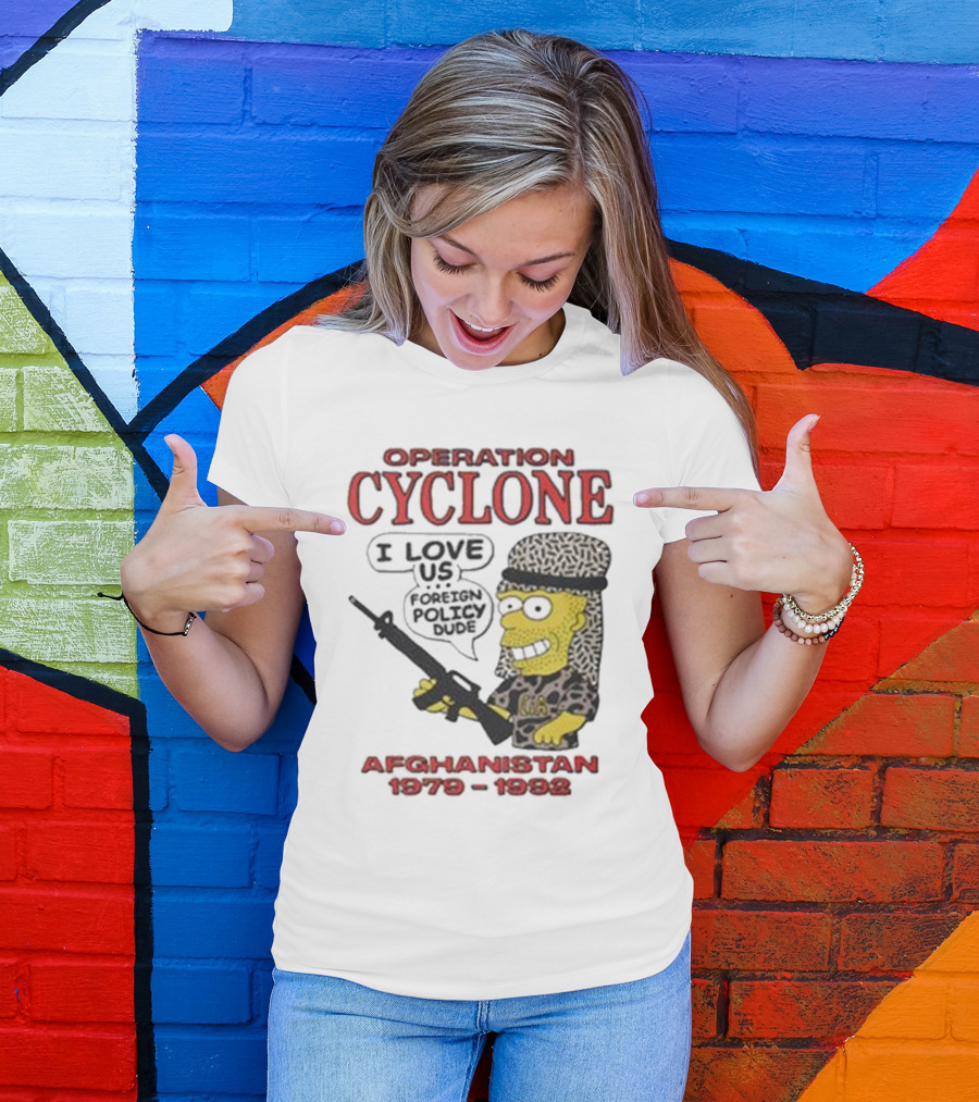 Operation Cyclone Afghanistan 1979-1989 Cartoon Character With Gun T-Shirt