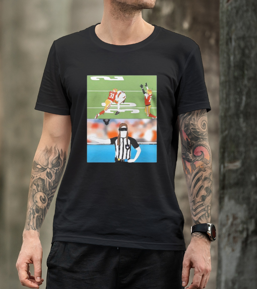 Rita Oak Day 40 Ref Box Blindfolded Referee Football Scene T-Shirt