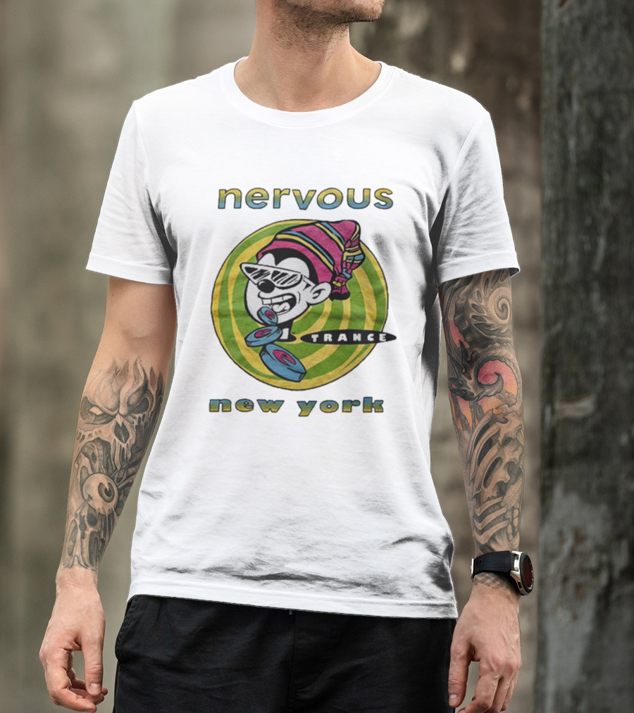 Nervous Trance New York Iconic Cartoon DJ T-Shirt