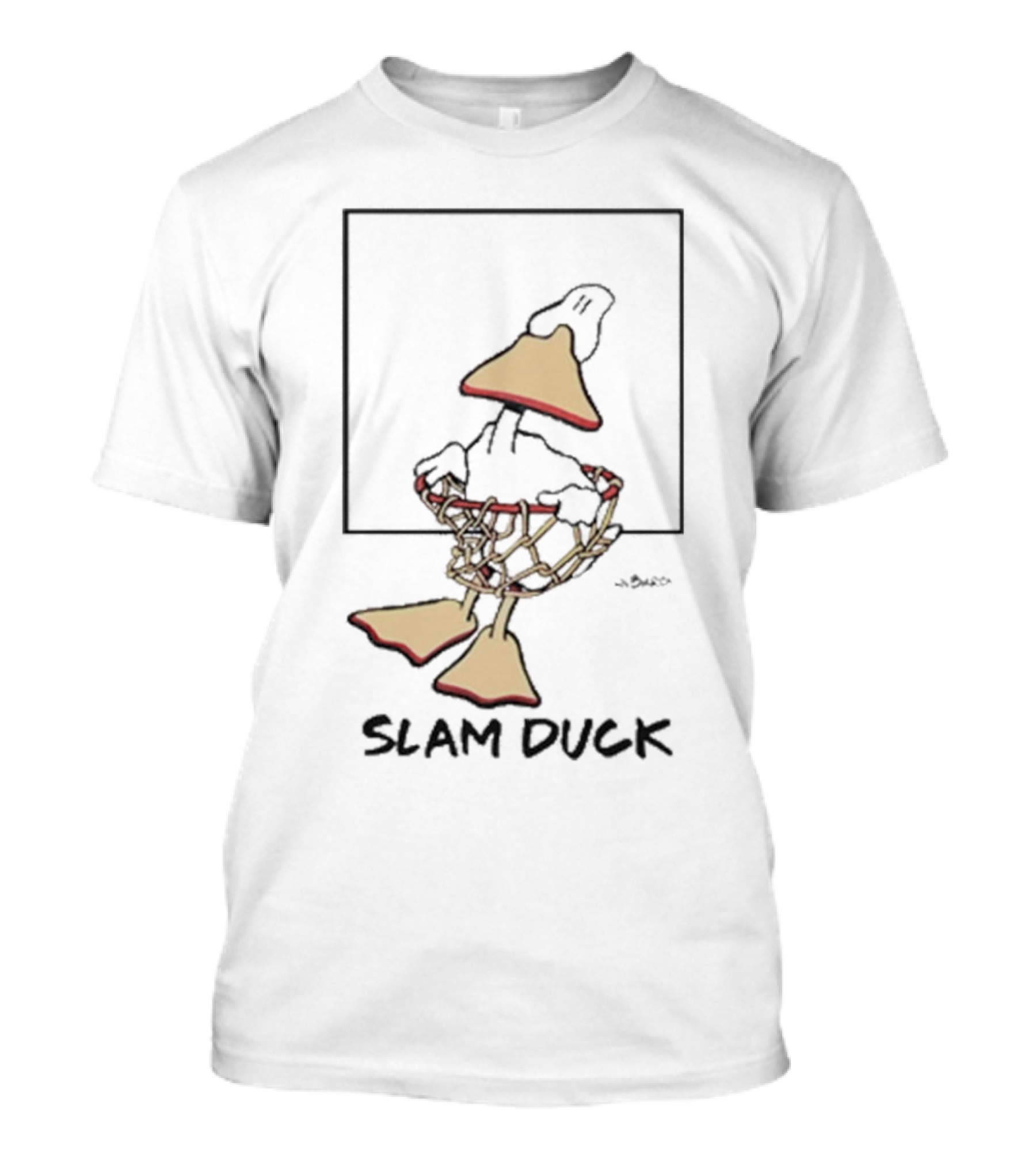 Vintage John Baron Slam Duck Basketball Humor T-Shirt