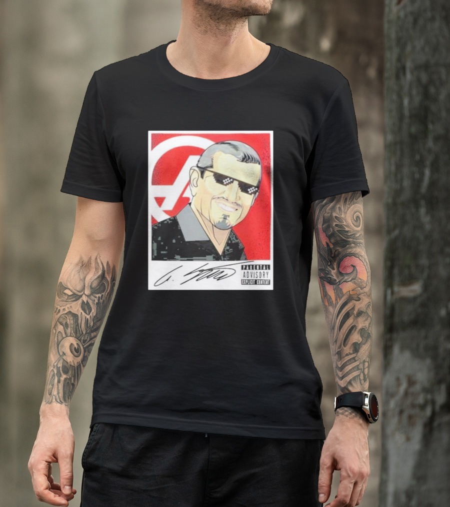 Haas F1 Team Guenther Steiner Parental Advisory Signature T-Shirt