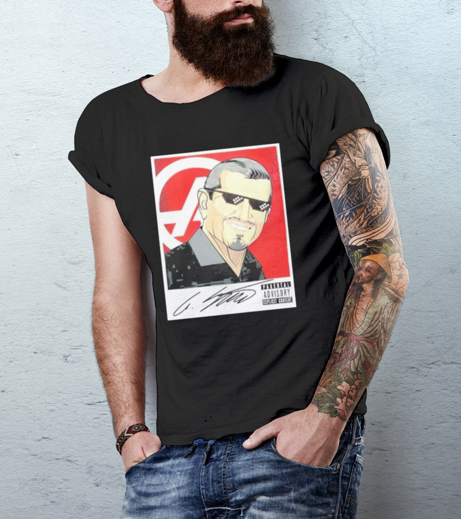 Haas F1 Team Guenther Steiner Parental Advisory Signature T-Shirt