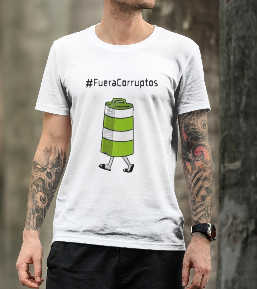 Paola Hurtado Uri Samayoa #FueraCorruptos Walking Traffic Cone Image T-Shirt