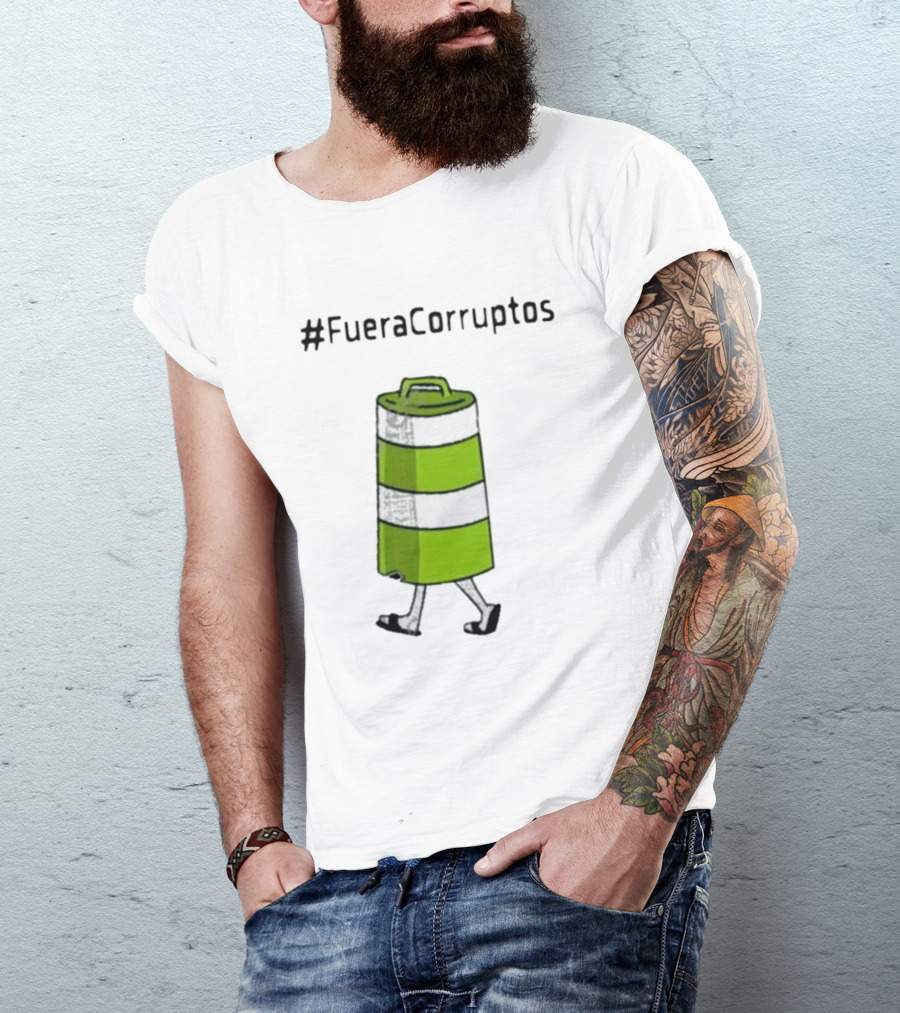 Paola Hurtado Uri Samayoa #FueraCorruptos Walking Traffic Cone Image T-Shirt