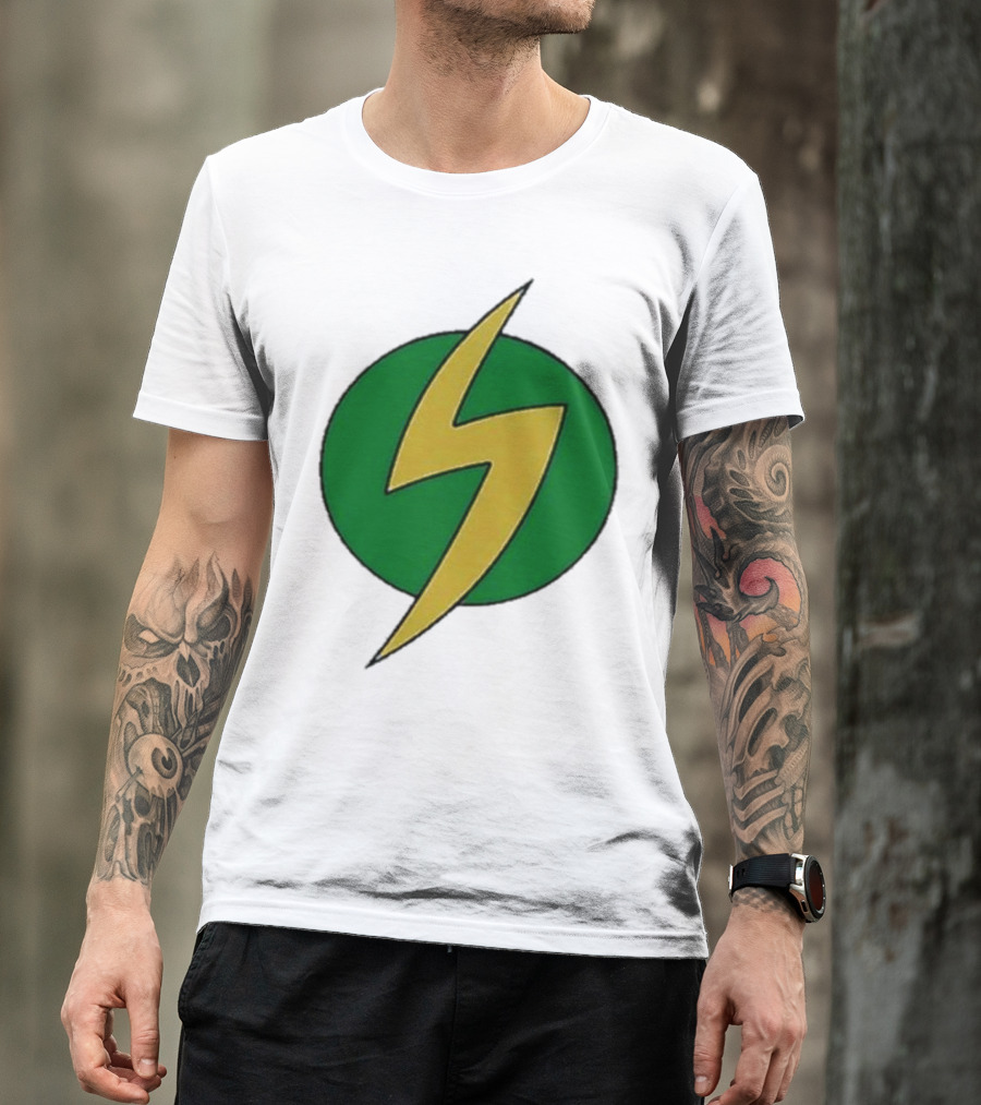 PowerEdd Green Yellow Lightning Bolt T-Shirt