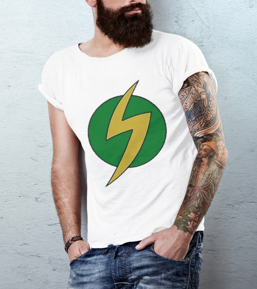 PowerEdd Green Yellow Lightning Bolt T-Shirt