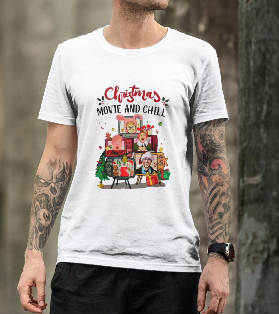 Christmas Movie And Chill Characters TV Holiday Icons T-Shirt