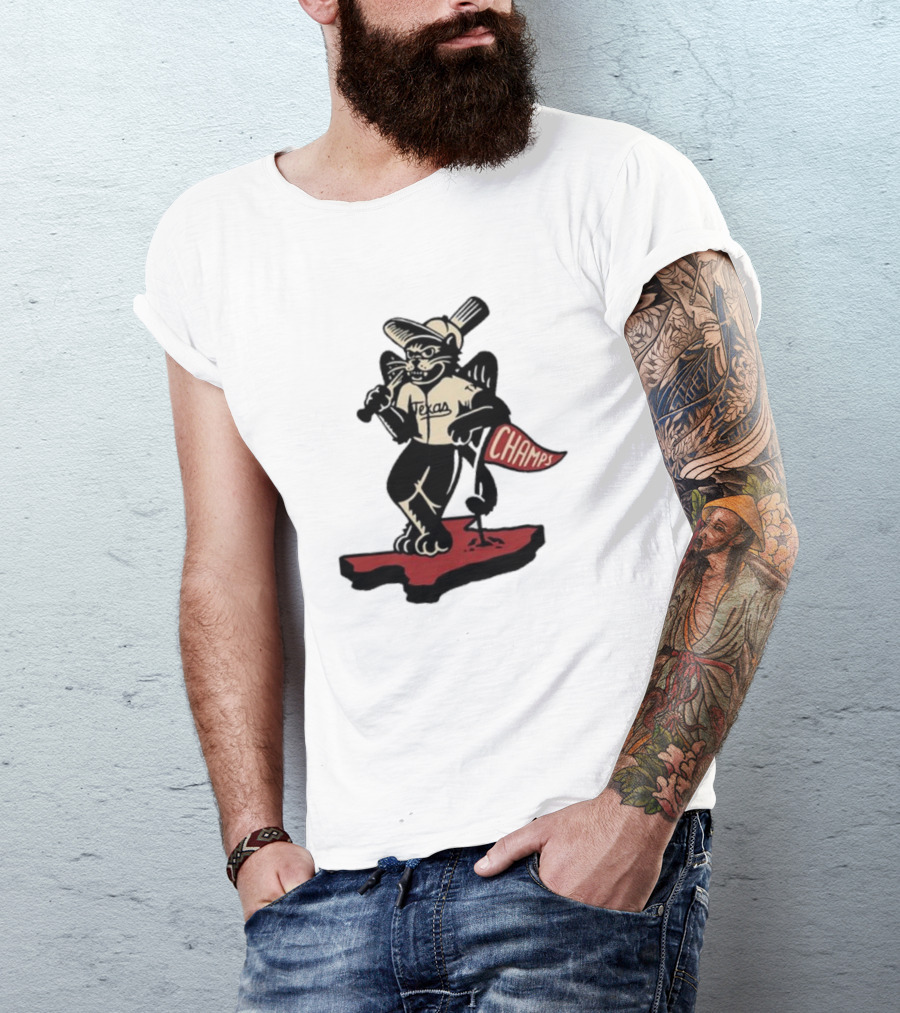 Texas Champs Bisonball Mascot Victory T-Shirt