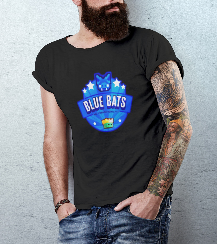 Blue Bats MC Championship Starry Badge Minecraft Competition T-Shirt