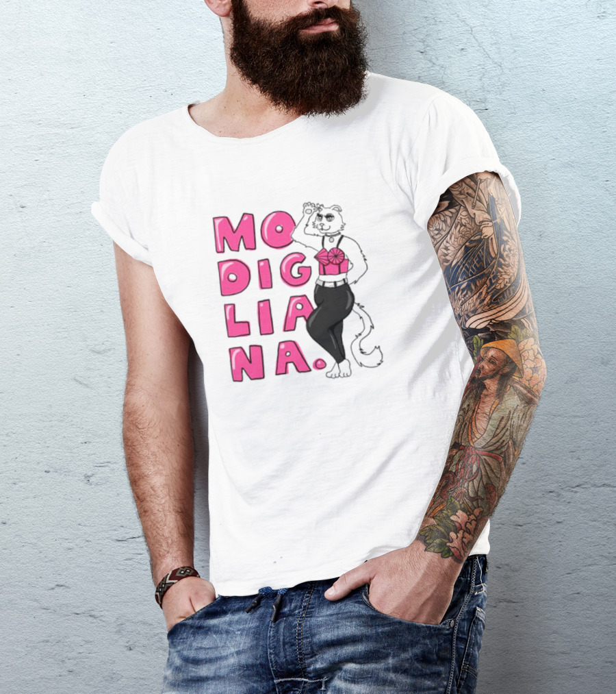 Modigliana Cat Fashion Style T-Shirt