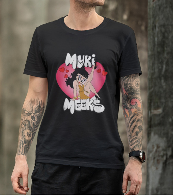 Myki Meeks Heart Cartoon Character With Hearts T-Shirt