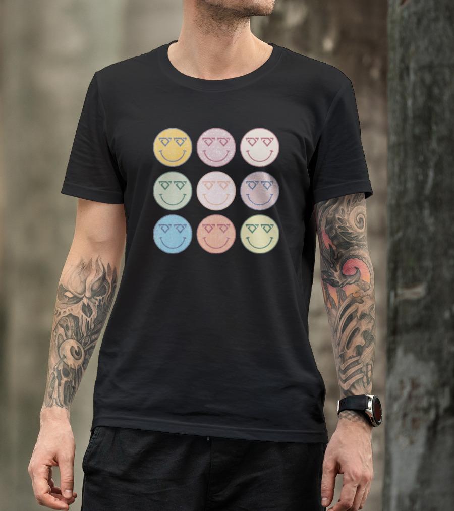 Cody Johnson Cojo Smiley Sunglasses Nine Colorful Faces T-Shirt
