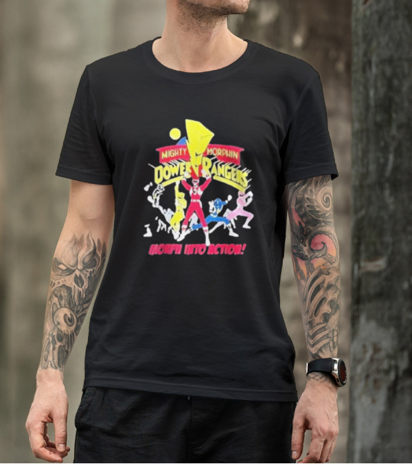 Mighty Morphin Power Rangers Morph Into Action T-Shirt