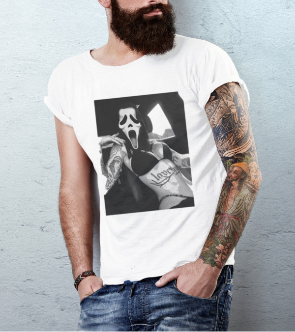 Scream If U Need Me Ghost Face Love Tattoo T-Shirt