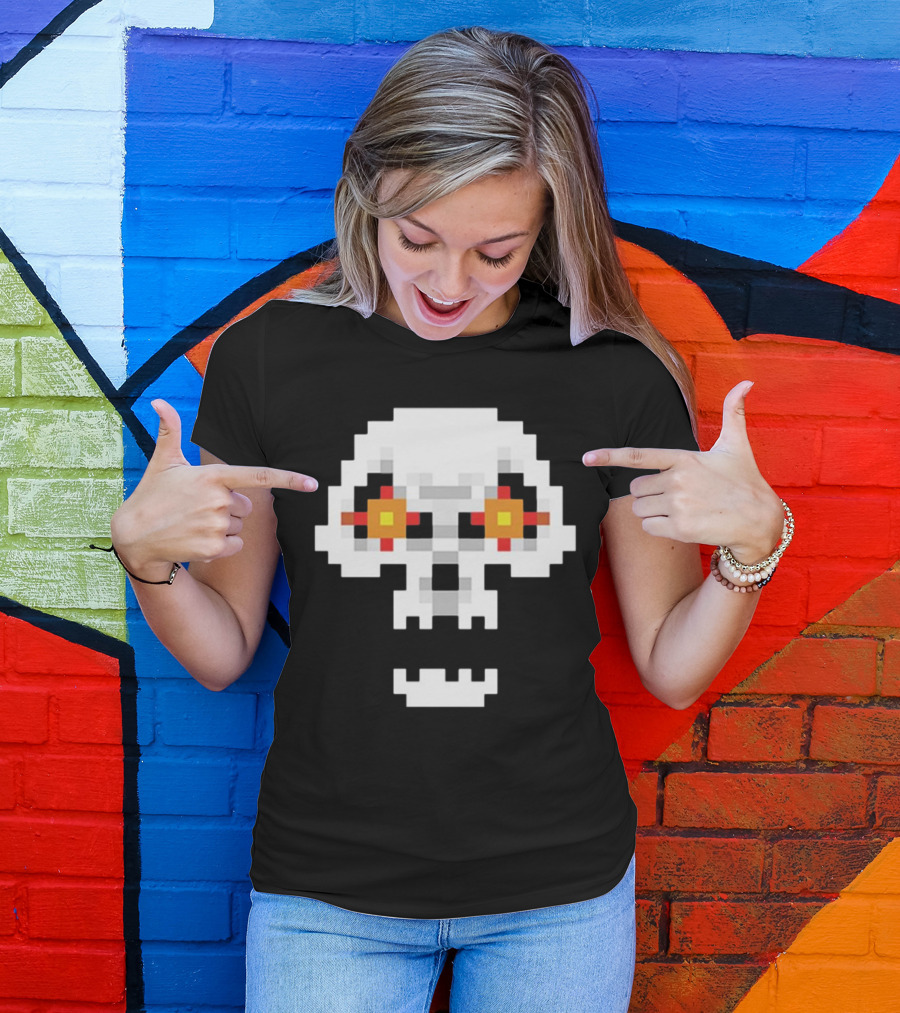 Crossing Skull Pixel T-Shirt