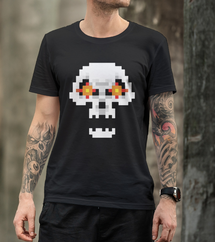 Crossing Skull Pixel T-Shirt