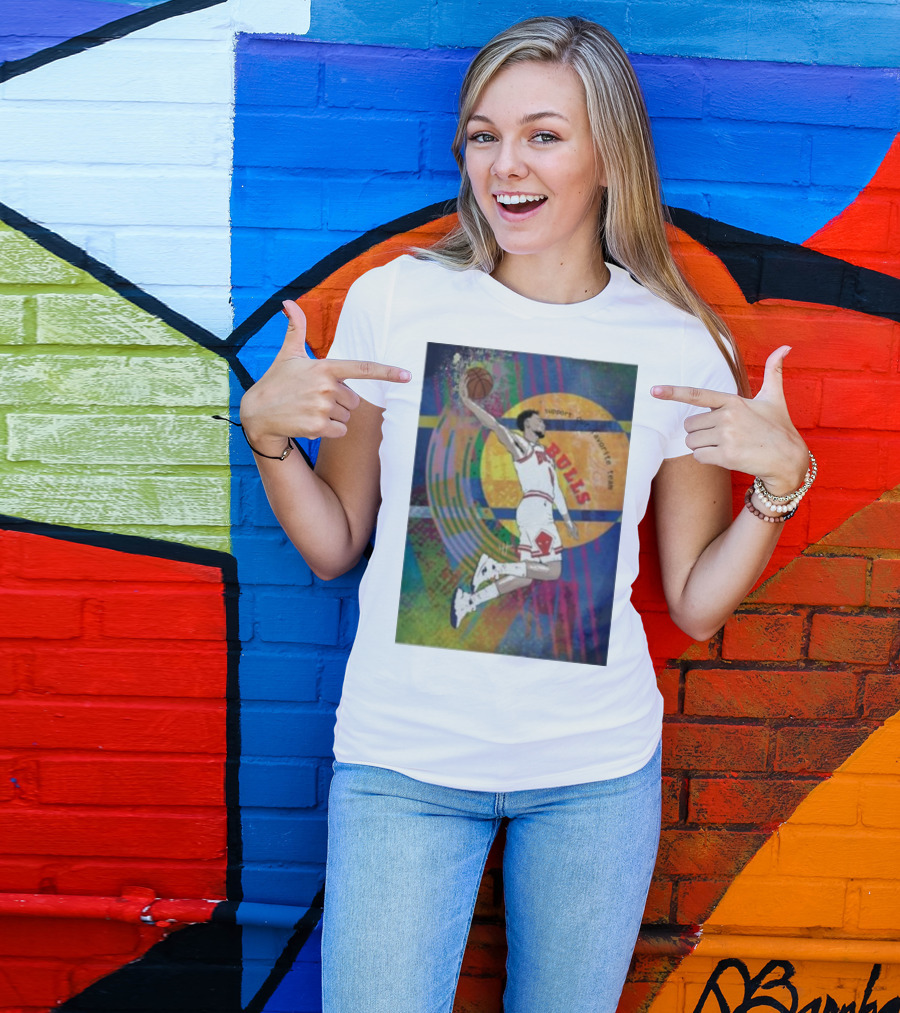Support Favorite Team Bulls Basketball Player A Special For Chicago Fans Colorful T-Shirt