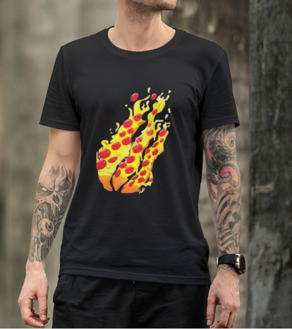 Preston Stylez Fire Pizza Flaming Pepperoni Blaze T-Shirt