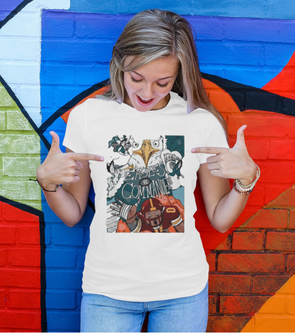 Eagles Vs Commanders Cartoon October 29 Football Showdown T-Shirt