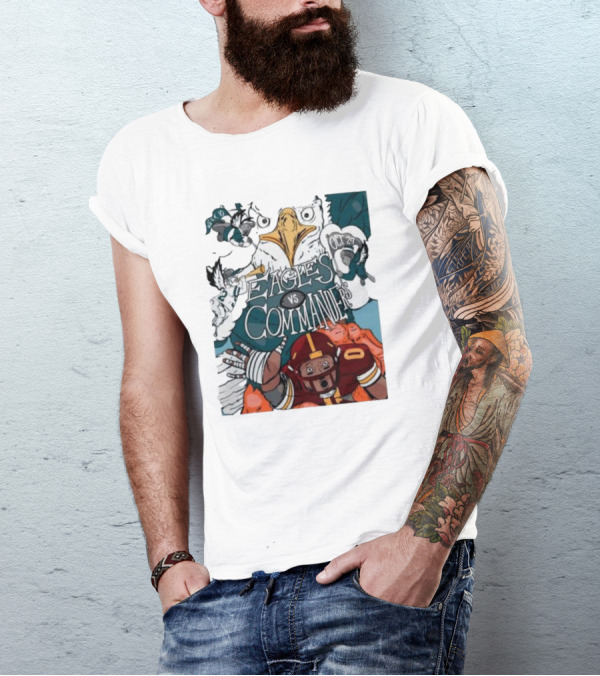 Eagles Vs Commanders Cartoon October 29 Football Showdown T-Shirt