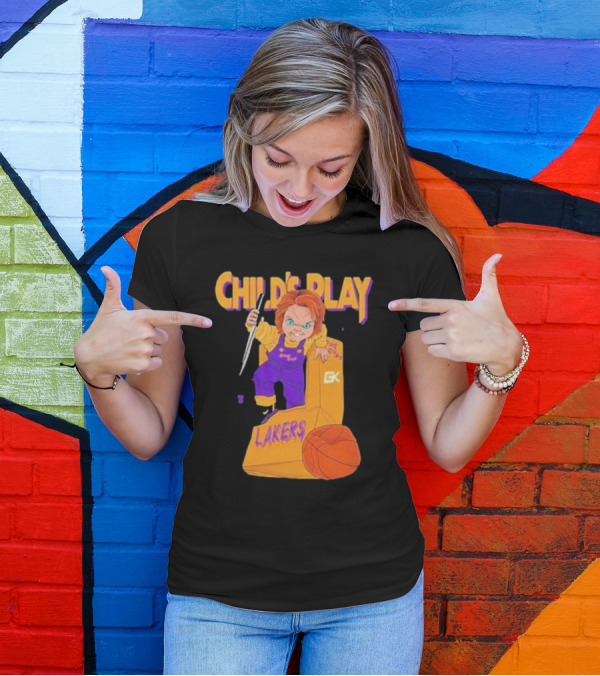 Child's Play Los Angeles Lakers Chucky Basketball Box T-Shirt