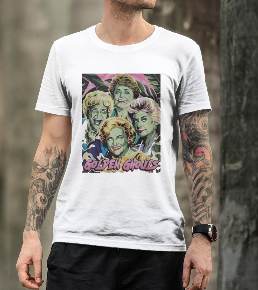 Golden Ghouls Nordacious Tropical Background T-Shirt