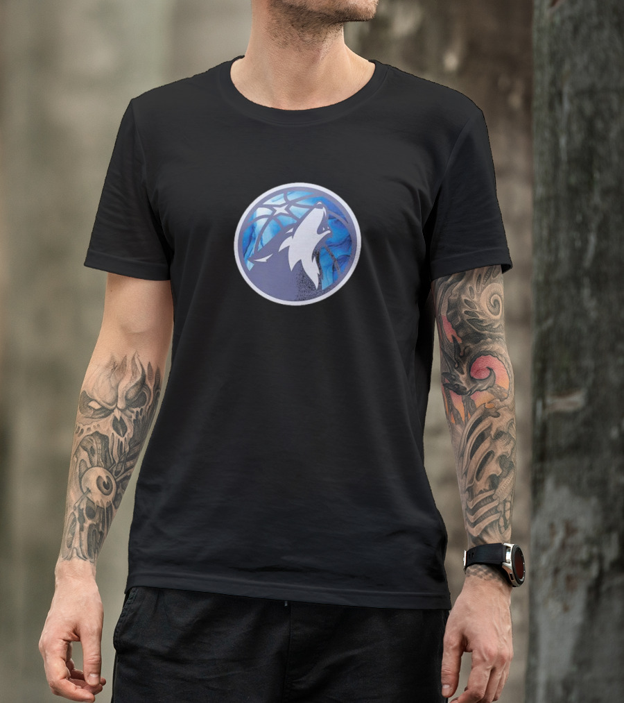 Minnesota Timberwolves 2023-24 City Edition Essential Warmup Blue Wolf Basketball T-Shirt