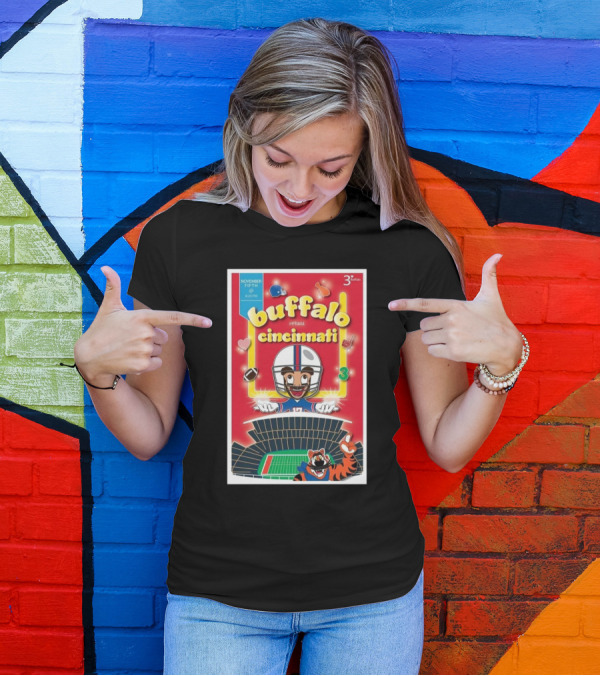 Buffalo Versus Cincinnati November Fifth Football Showdown 3:20 PM Stadium Mascots Clash T-Shirt