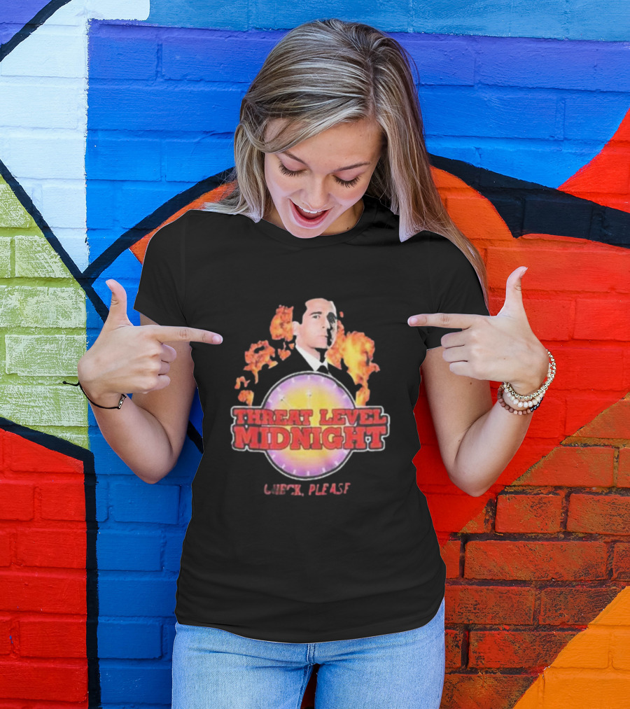 Michael Scott Threat Level Midnight Check Please The Office T-Shirt