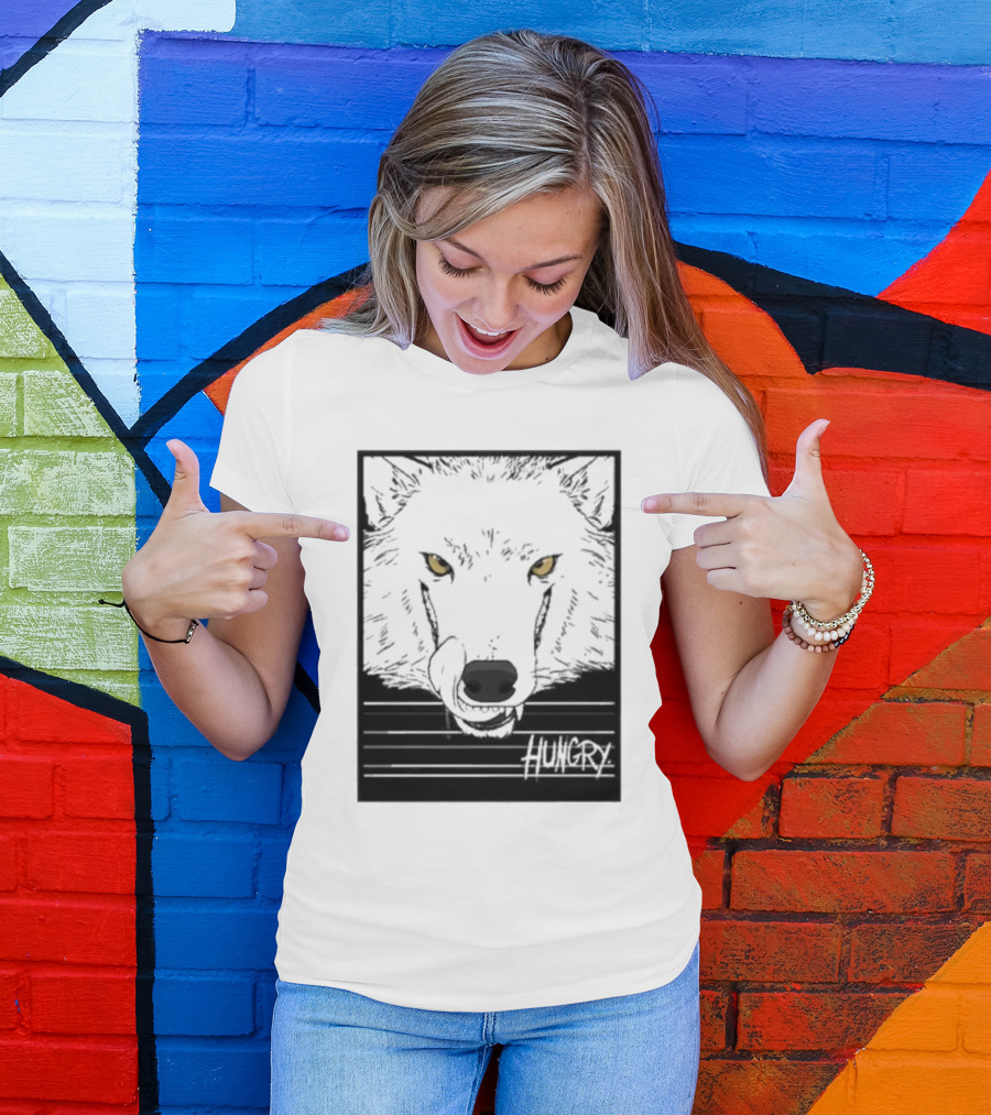 Sloshdog Hungry Wolf Face Yellow Eyes T-Shirt