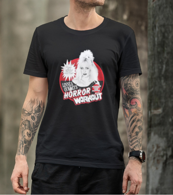 Linnea Quigley's Horror Workout Red Circle T-Shirt