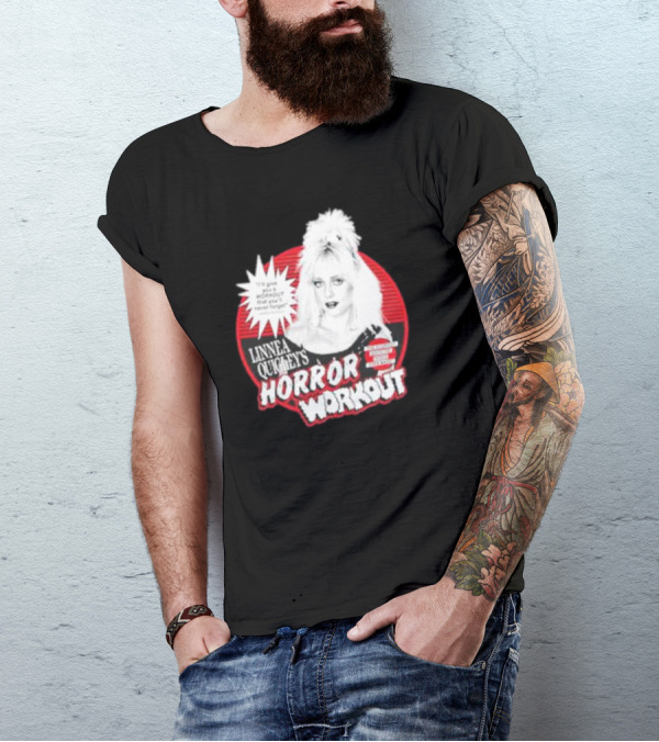 Linnea Quigley's Horror Workout Red Circle T-Shirt